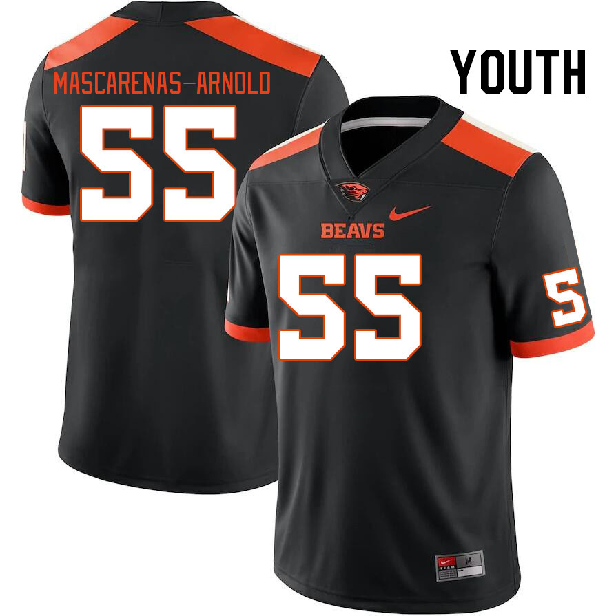Youth #55 Easton Mascarenas-Arnold Oregon State Beavers College Football Jerseys Stitched Sale-Black - Click Image to Close
